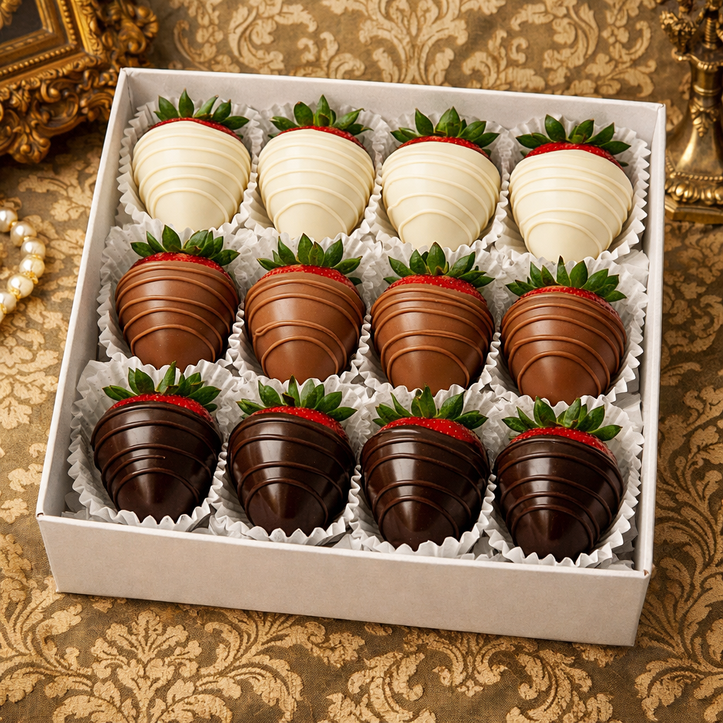 12 CHOCOLATE STRAWBERRY GIFT BOX