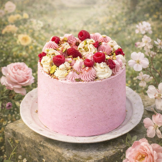 PISTACHIO AND RASPBERRY CAKE